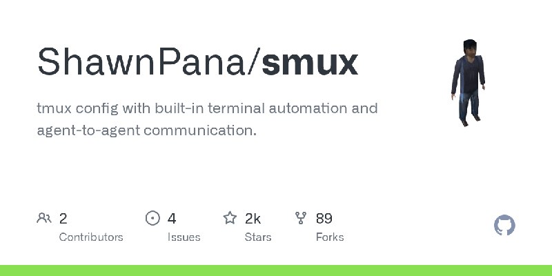 GitHub - ShawnPana/smux: tmux config with built-in terminal automation and agent-to-agent communication.