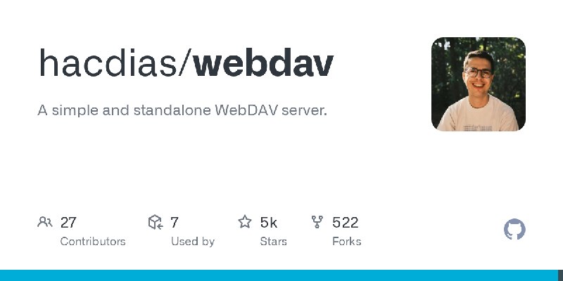 GitHub - hacdias/webdav: A simple and standalone WebDAV server.
