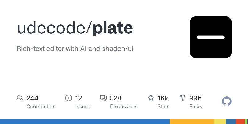 GitHub - udecode/plate: Rich-text editor with AI and shadcn/ui