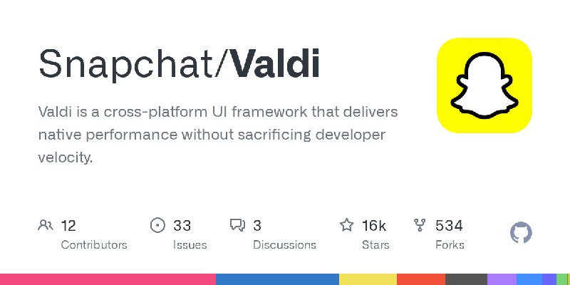 GitHub - Snapchat/Valdi: Valdi is a cross-platform UI framework that delivers native performance without sacrificing developer…