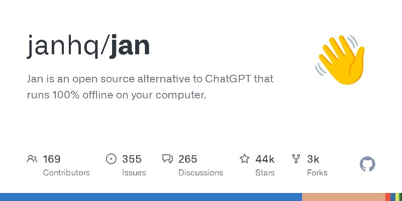 GitHub - janhq/jan: Jan is an open source alternative to ChatGPT that runs 100% offline on your computer.