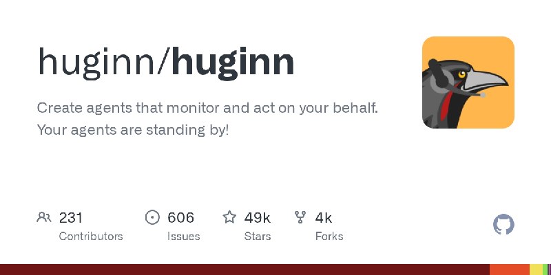 GitHub - huginn/huginn: Create agents that monitor and act on your behalf.  Your agents are standing by!