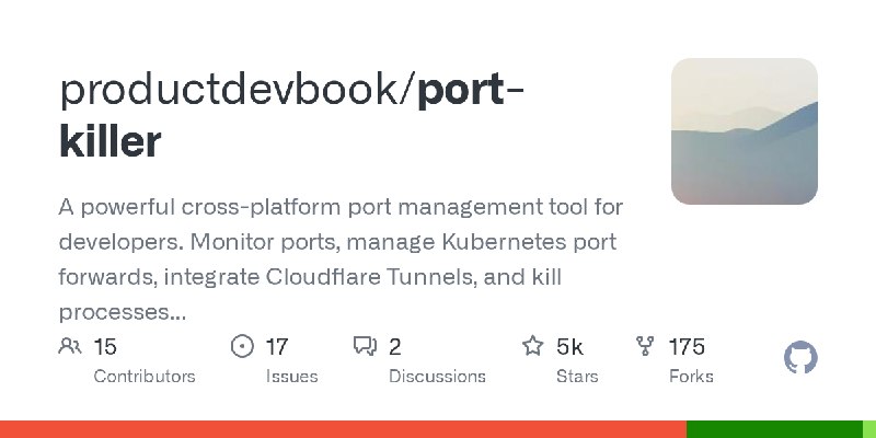 GitHub - productdevbook/port-killer: A powerful cross-platform port management tool for developers. Monitor ports, manage Kubernetes…