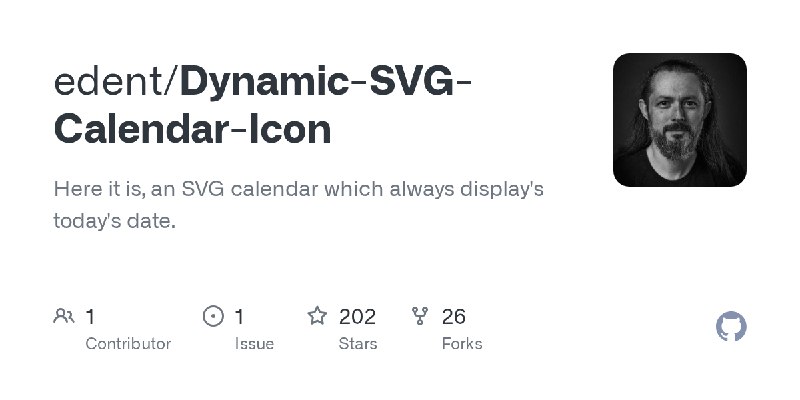 GitHub - edent/Dynamic-SVG-Calendar-Icon: Here it is, an SVG calendar which always display's today's date.