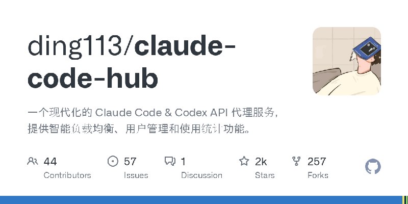 GitHub - ding113/claude-code-hub: 一个现代化的 Claude Code & Codex API 代理服务，提供智能负载均衡、用户管理和使用统计功能。