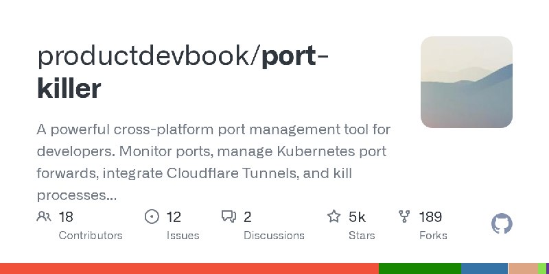 GitHub - productdevbook/port-killer: A powerful cross-platform port management tool for developers. Monitor ports, manage Kubernetes…