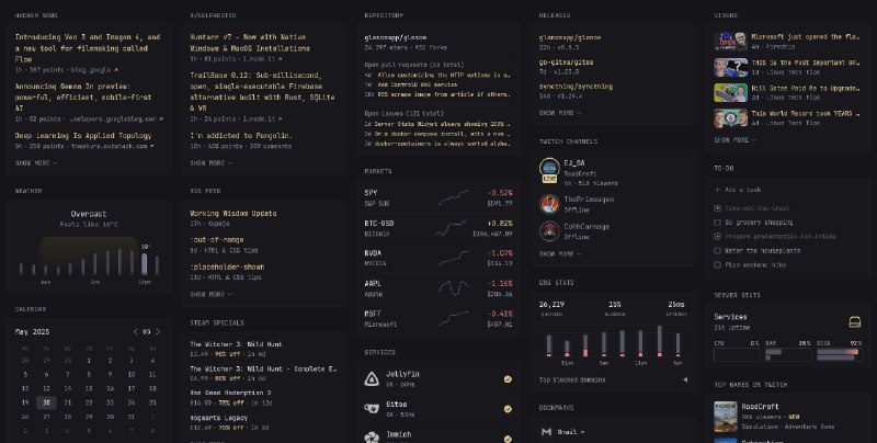 GitHub - glanceapp/glance: A self-hosted dashboard that puts all your feeds in one place