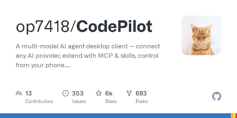 GitHub - op7418/CodePilot: A multi-model AI agent desktop client — connect any AI provider, extend with MCP & skills, control from…
