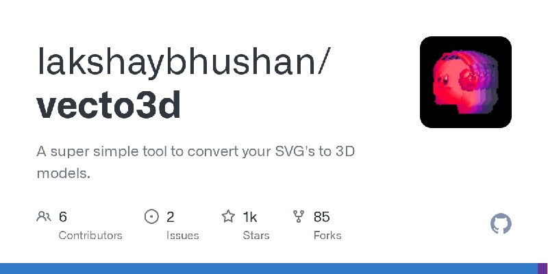 GitHub - lakshaybhushan/vecto3d: A super simple tool to convert your SVG's to 3D models.