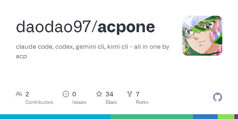 GitHub - daodao97/acpone: claude code, codex, gemini cli, kimi cli - all in one by acp