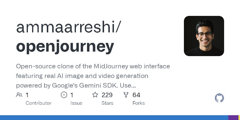 GitHub - ammaarreshi/openjourney: Open-source clone of the MidJourney web interface featuring real AI image and video generation…